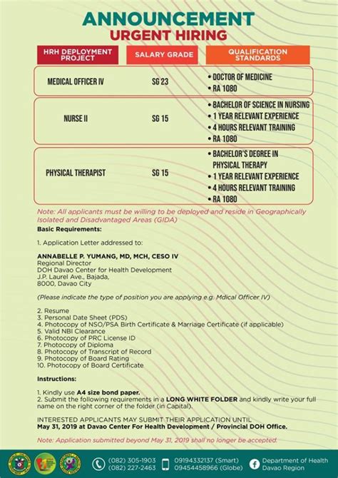 Hiring Doh, Nurse, Ndp Jobs in Davao .